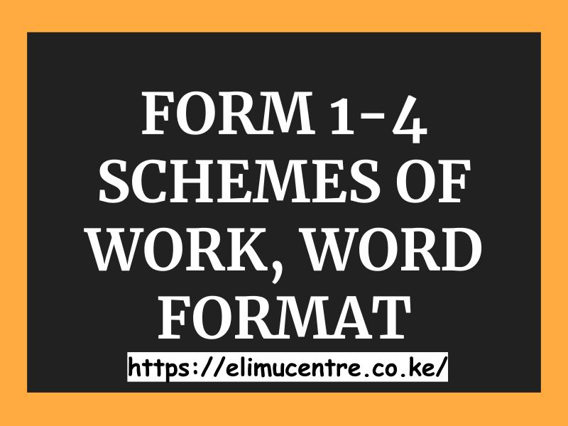 SECONDARY SCHEMES OF WORK