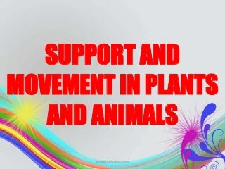 SUPPORT AND MOVEMENT IN PLANTS AND ANIMALS