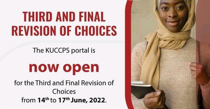 2021/2022 Kuccps Portal open for (3Days) for 3rd & Final Revision